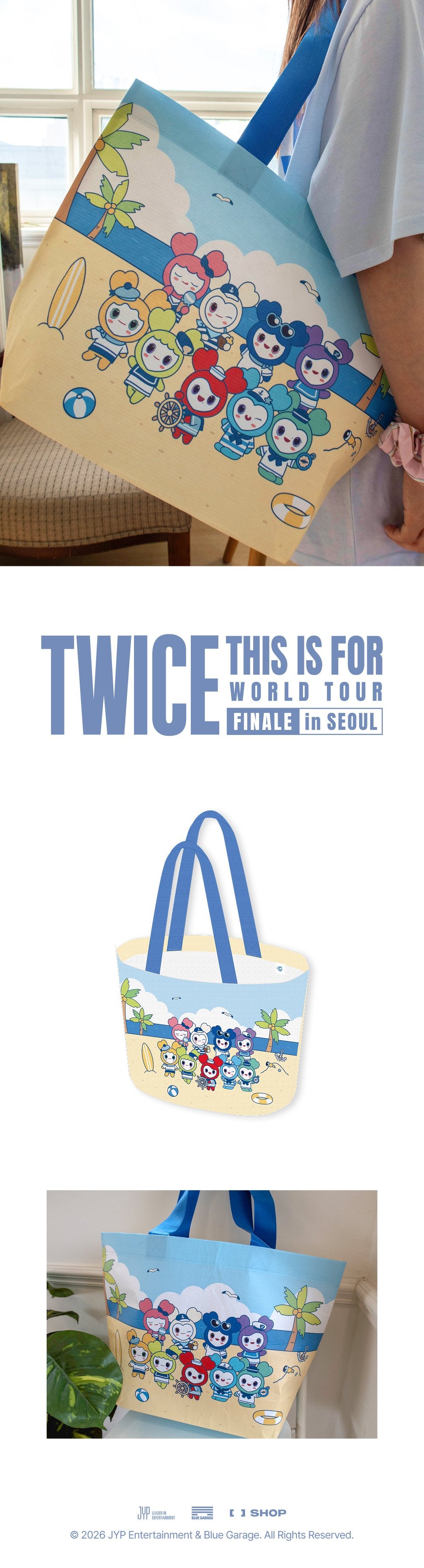 (Pre Order) Twice - 2026 This is For World Tour Finale in Seoul Official MD - LOVELY REUSABLE BAG