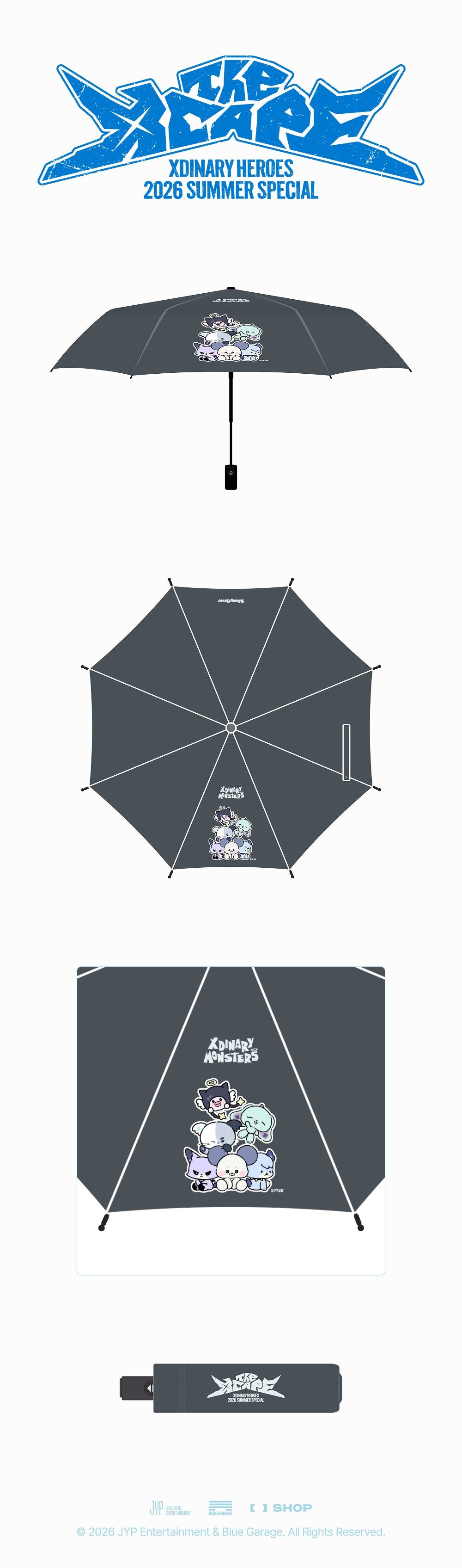 (Pre Order) Xdinary Heroes - 2026 Summer Special 'The Xcape' Official MD: Xdinary Monsters FOLDING SUN UMBRELLA
