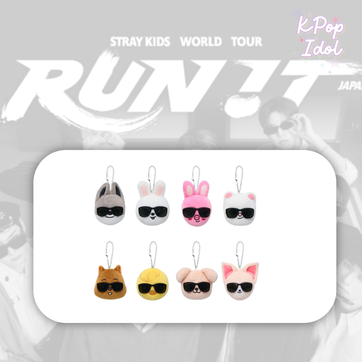 (Pre Order) Stray Kids - World Tour <Run It Japan> Official MD: RANDOM FACE KEYRING
