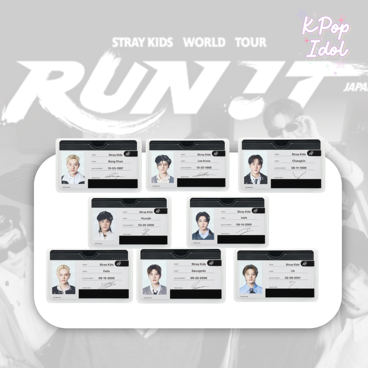 (Pre Order) Stray Kids - World Tour <Run It Japan> Official MD: PROFILE CARD SET