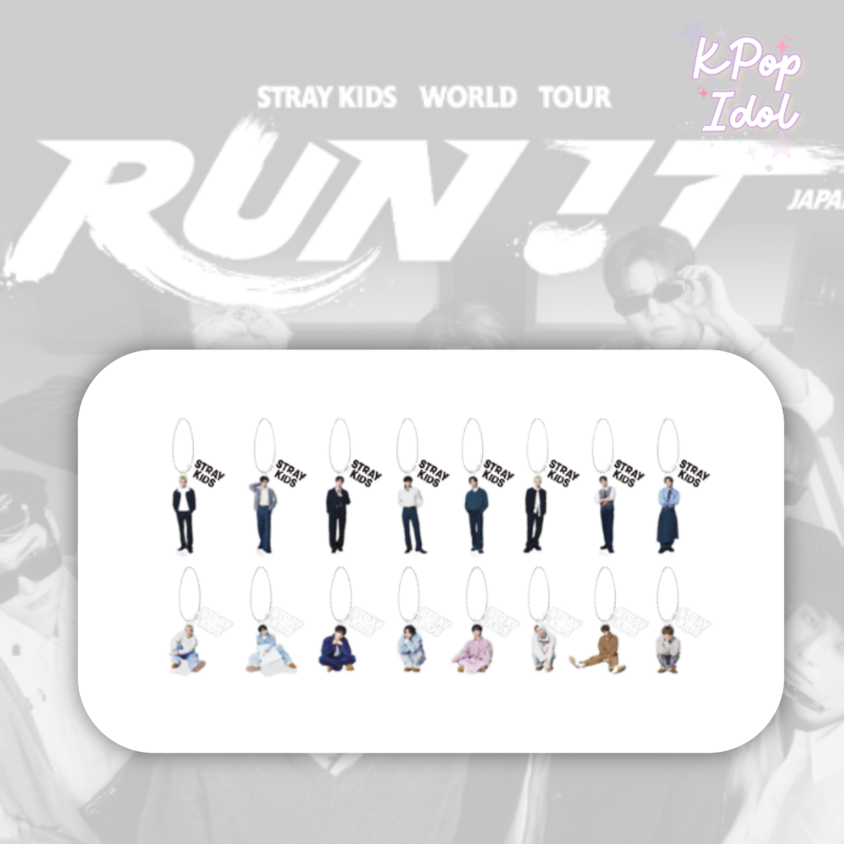(Pre Order) Stray Kids - World Tour <Run It Japan> Official MD: RANDOM MINI ACRYLIC STAND CHARM