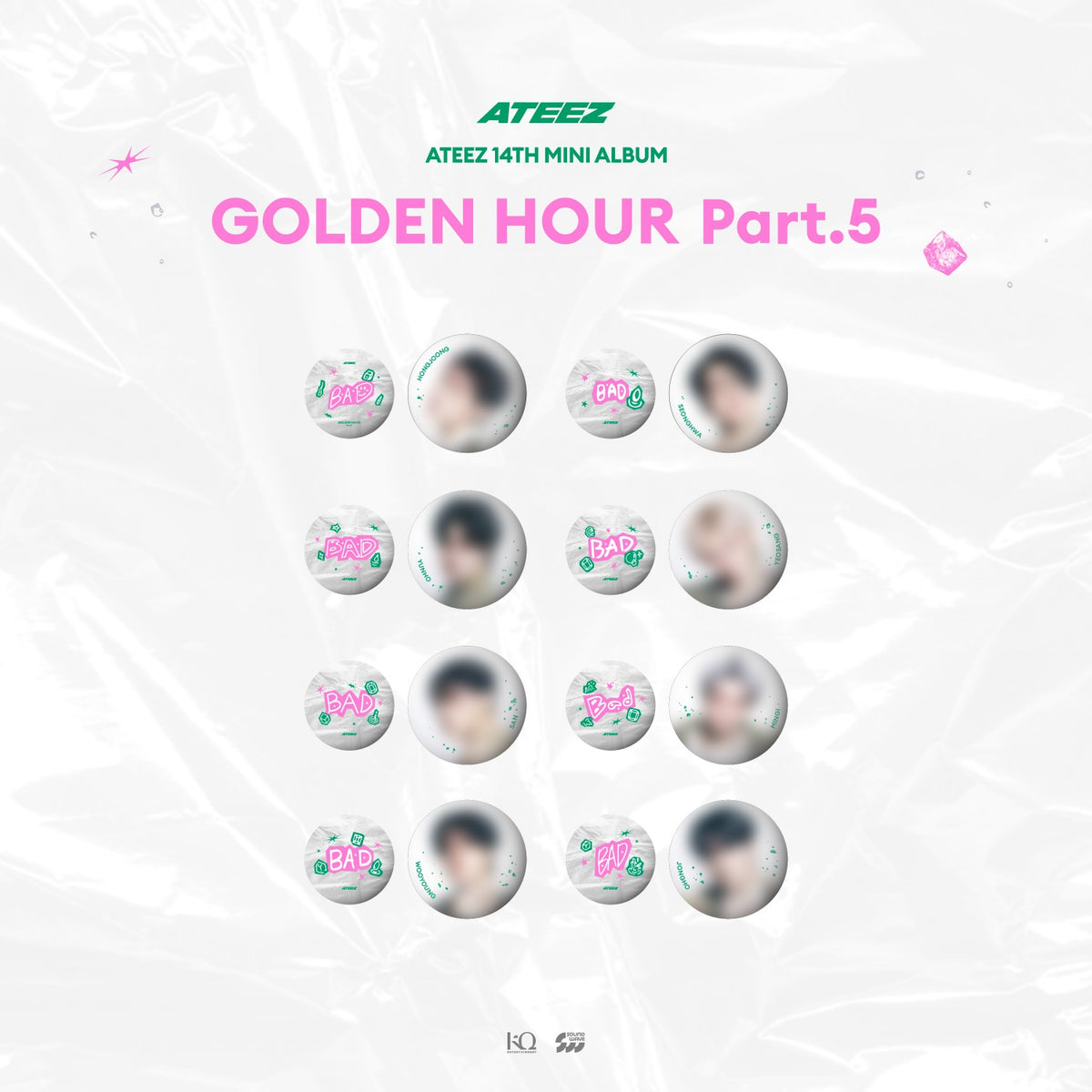(Pre Order) ATEEZ - Golden Hour Pt.5 Pop-Up Official MD: CAN BADGE SET