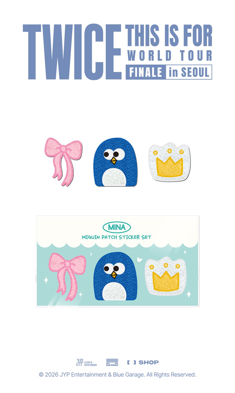 (Pre Order) Twice - 2026 This is For World Tour Finale in Seoul Official MD - MINA MIGUIN PATCH STICKER SET