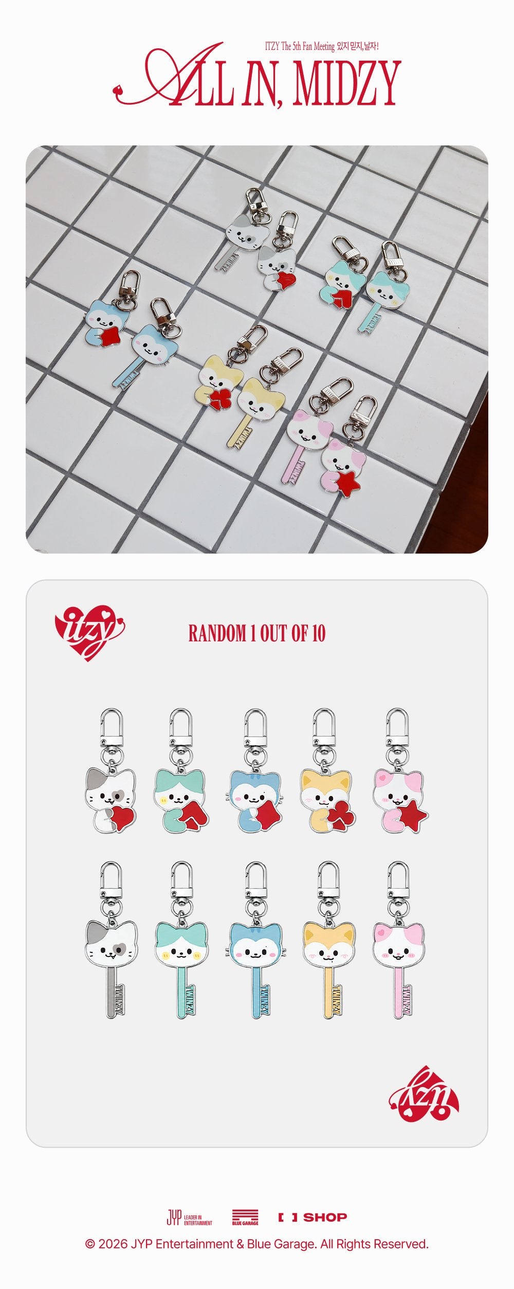 (Pre Order) ITZY - All In, Midzy Official MD: TWINZY SECRET METAL CHARM