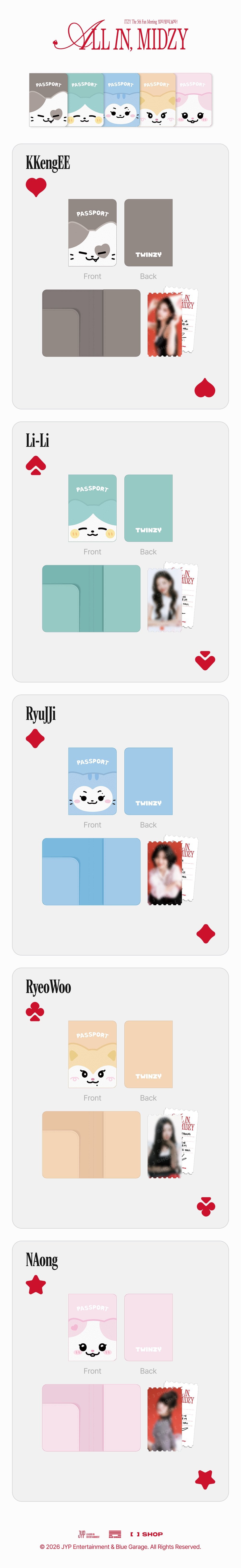 (Pre Order) ITZY - All In, Midzy Official MD: TWINZY PASSPORT COVER SET