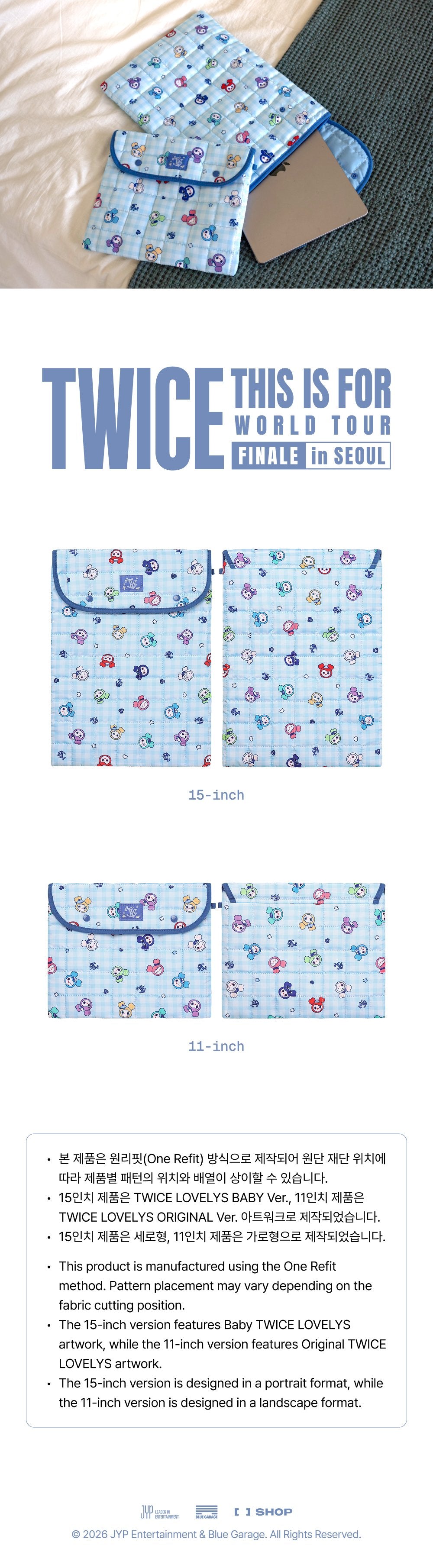 (Pre Order) Twice - 2026 This is For World Tour Finale in Seoul Official MD - LOVELY LAPTOP POUCH
