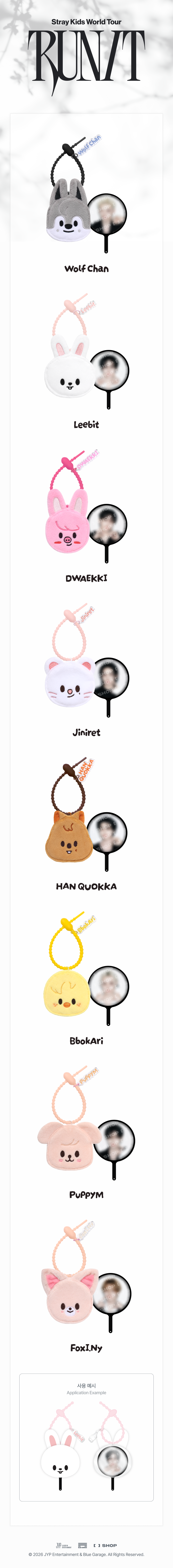 (Pre Order) Stray Kids - Run It World Tour Official MD: SKZOO PLUSH MINI PICKET KEYRING