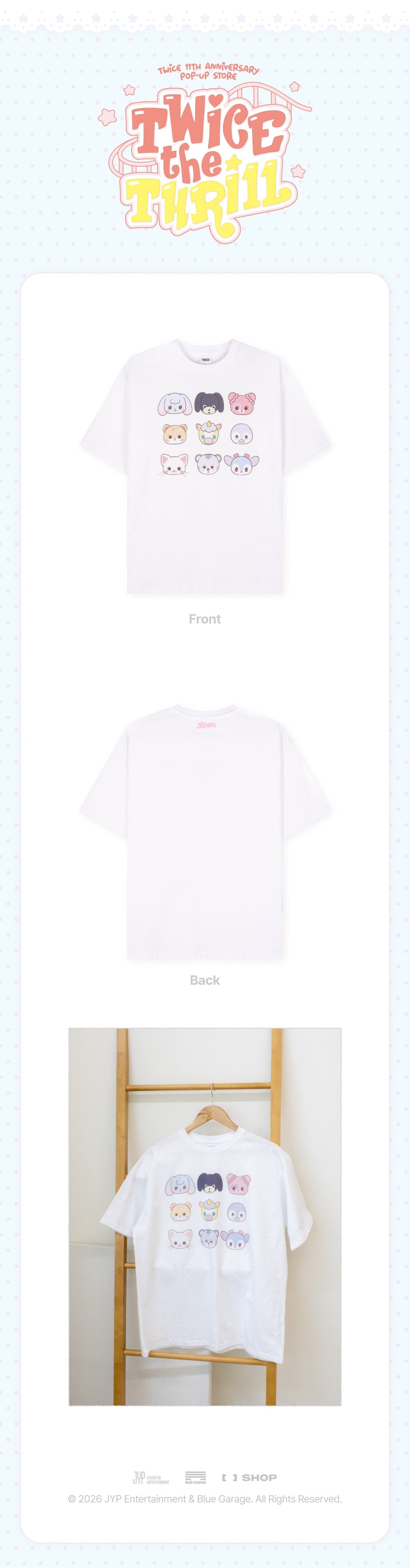 ⏳ Twice - Twice the Thrill Pop Up Official MD: T-SHIRT (White) - Large