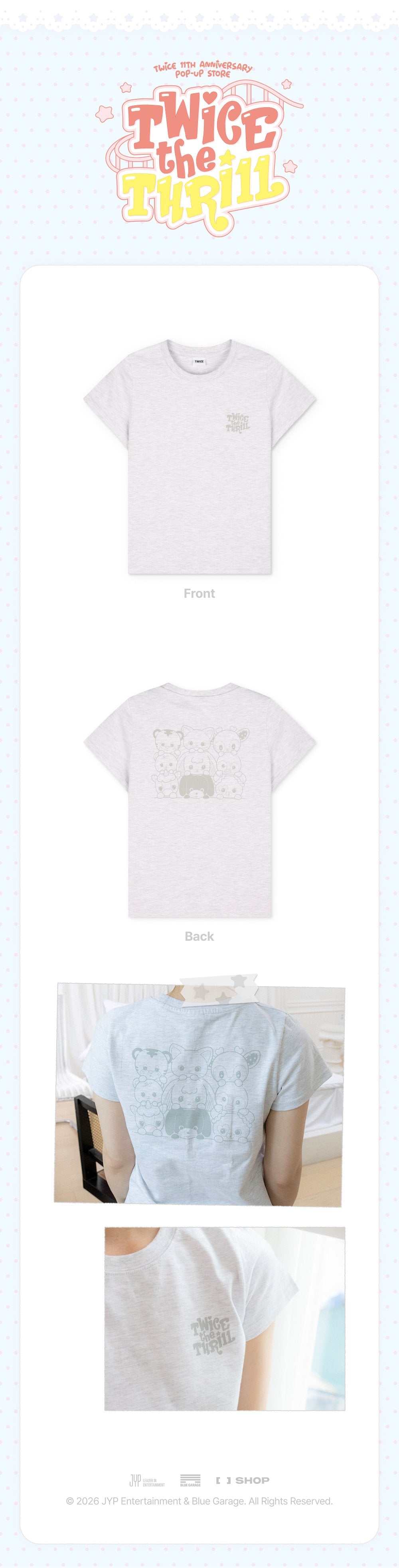 ⏳ Twice - Twice the Thrill Pop Up Official MD: T-SHIRT (Gray) - Small