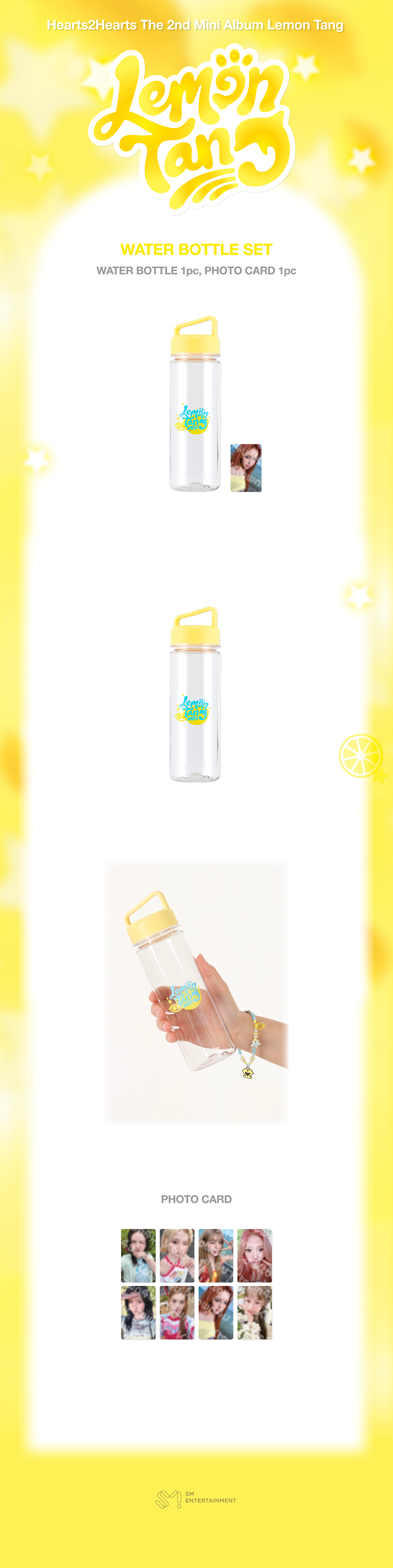 (Pre Order) Hearts2Hearts - Lemon Tang Pop Up Official MD: WATER BOTTLE SET