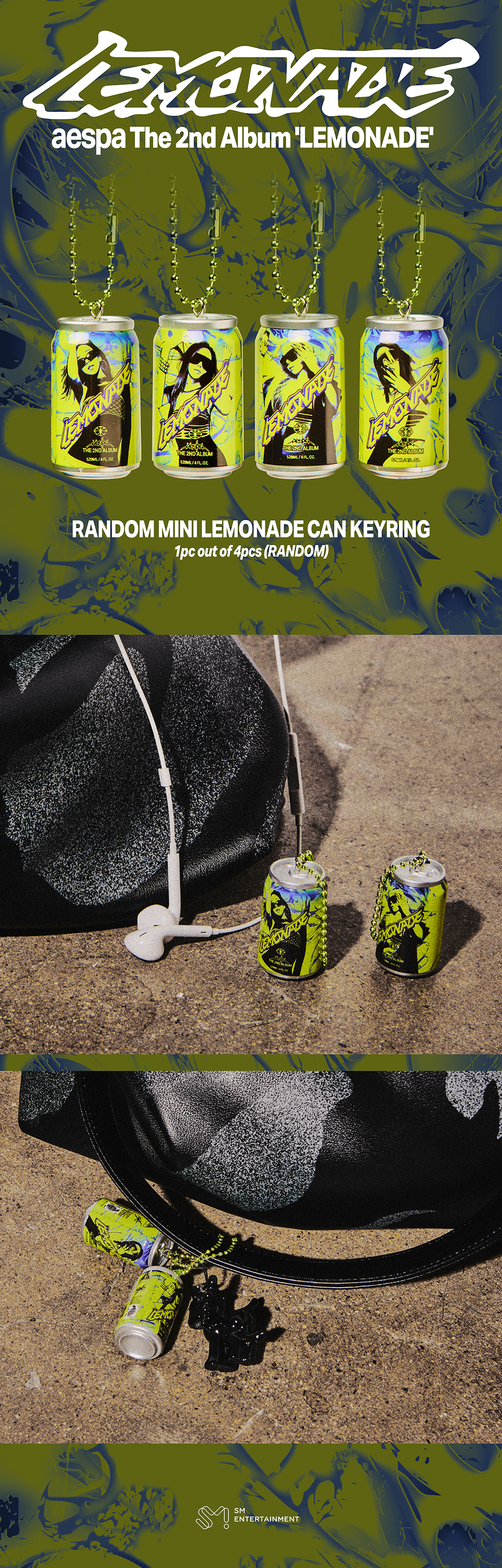 (Pre Order) aespa - Make it Lemonade Official MD - RANDOM MINI CAN KEYRING