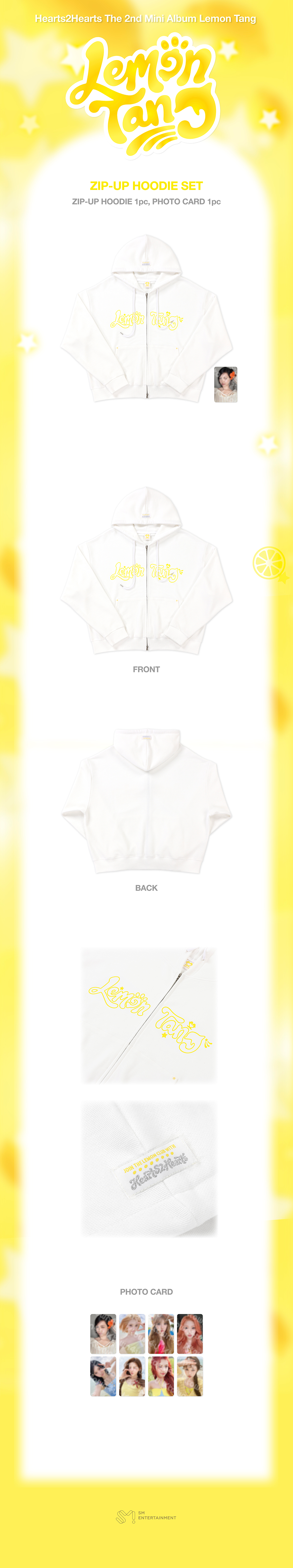 (Pre Order) Hearts2Hearts - Lemon Tang Pop Up Official MD: ZIP-UP HOODIE SET