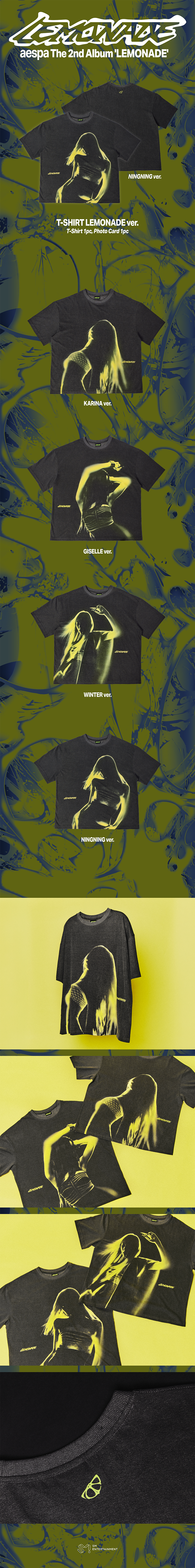(Pre Order) aespa - Make it Lemonade Official MD - T-SHIRT SET (LEMONADE Ver.)