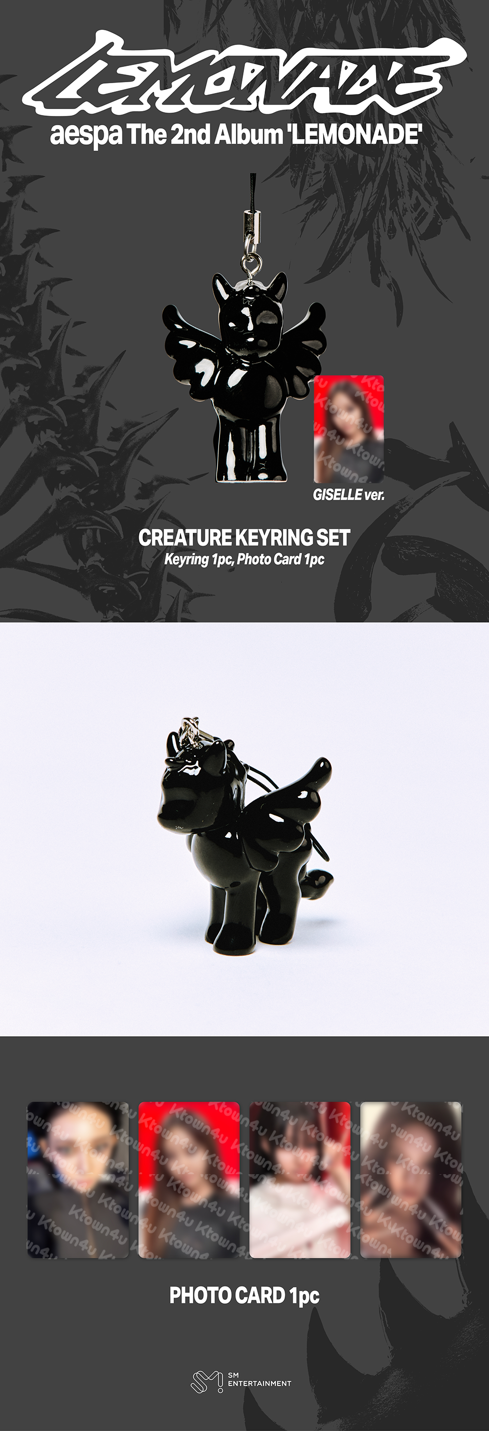 (Pre Order) aespa - Make it Lemonade Official MD - CREATURE KEYRING SET