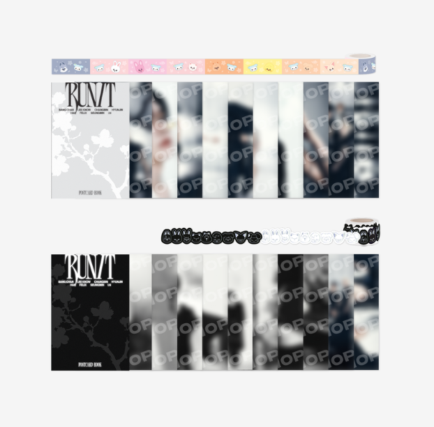 (Pre Order) Stray Kids - Run It World Tour Official MD: POSTCARD BOOK & ROLL STICKER SET