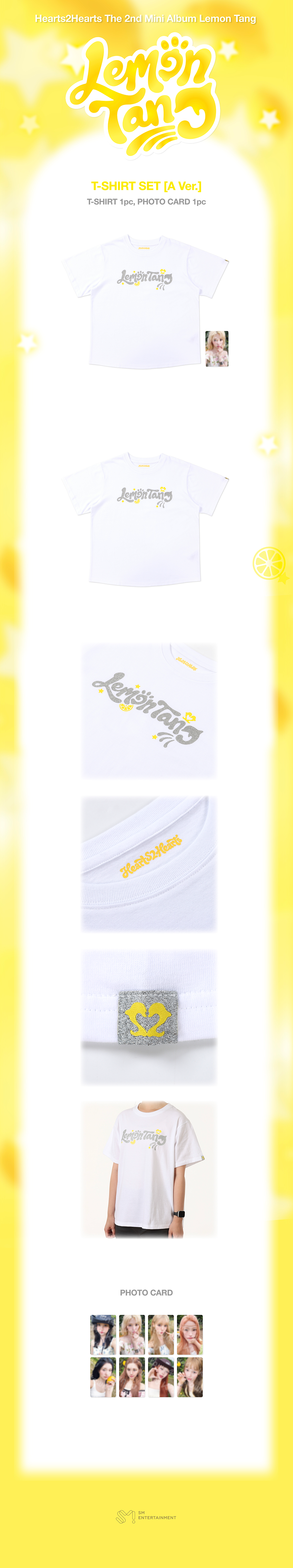 (Pre Order) Hearts2Hearts - Lemon Tang Pop Up Official MD: T-SHIRT SET (A Ver.)