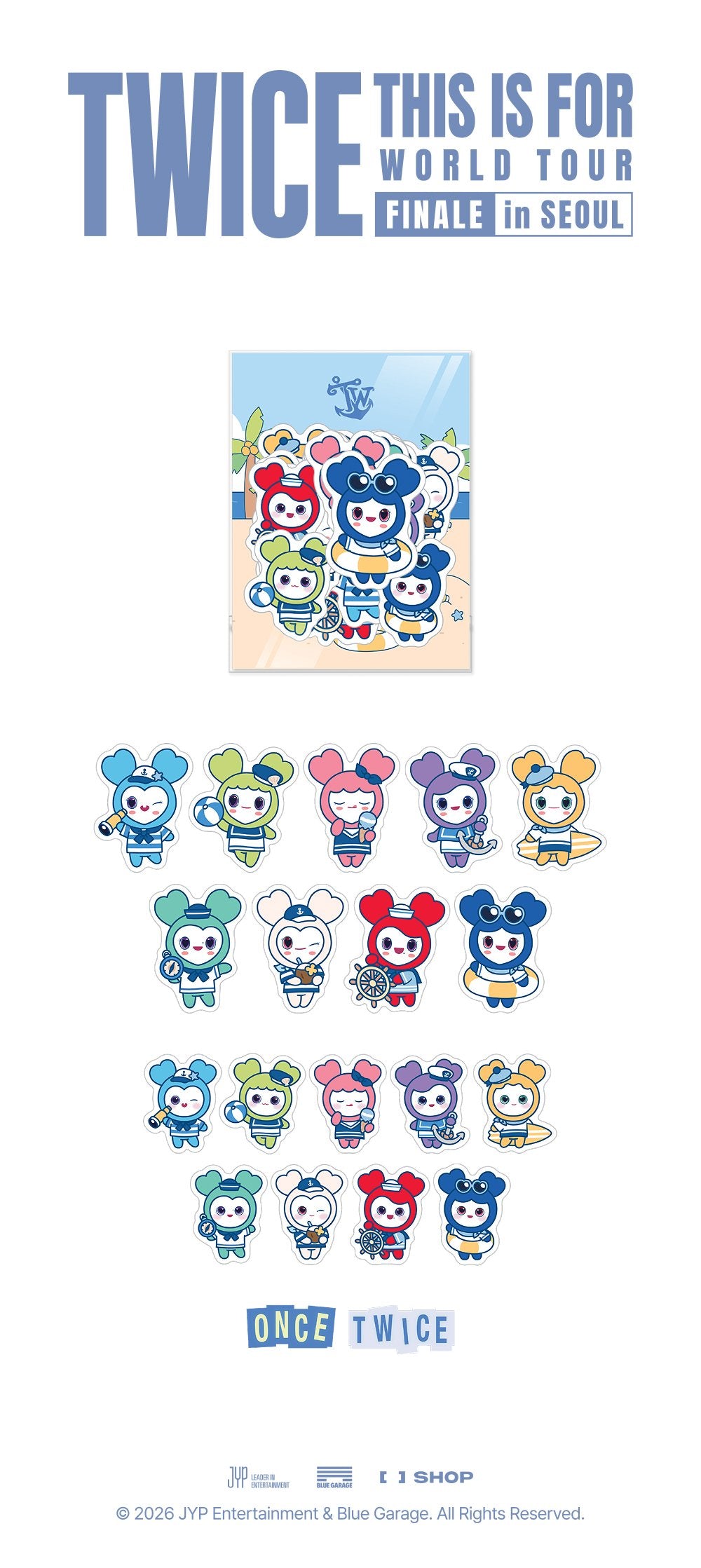(Pre Order) Twice - 2026 This is For World Tour Finale in Seoul Official MD - LOVELY REMOVABLE STICKER PACK