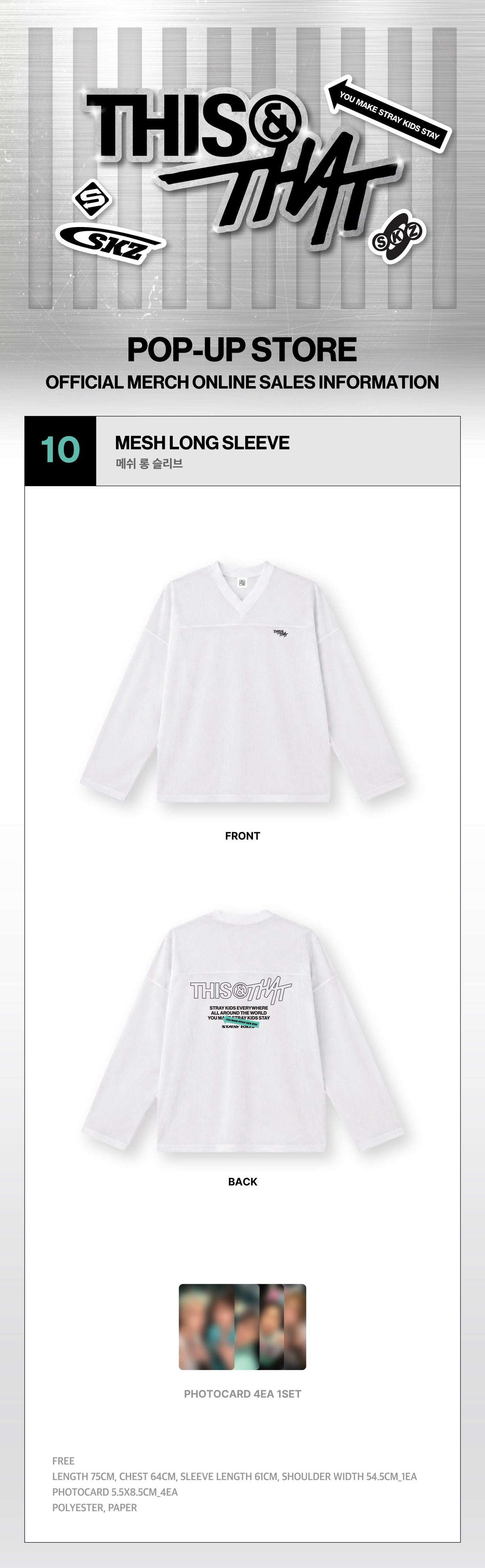 (Pre Order) Stray Kids - This & That Pop Up Official MD Week One: MESH LONG SLEEVE