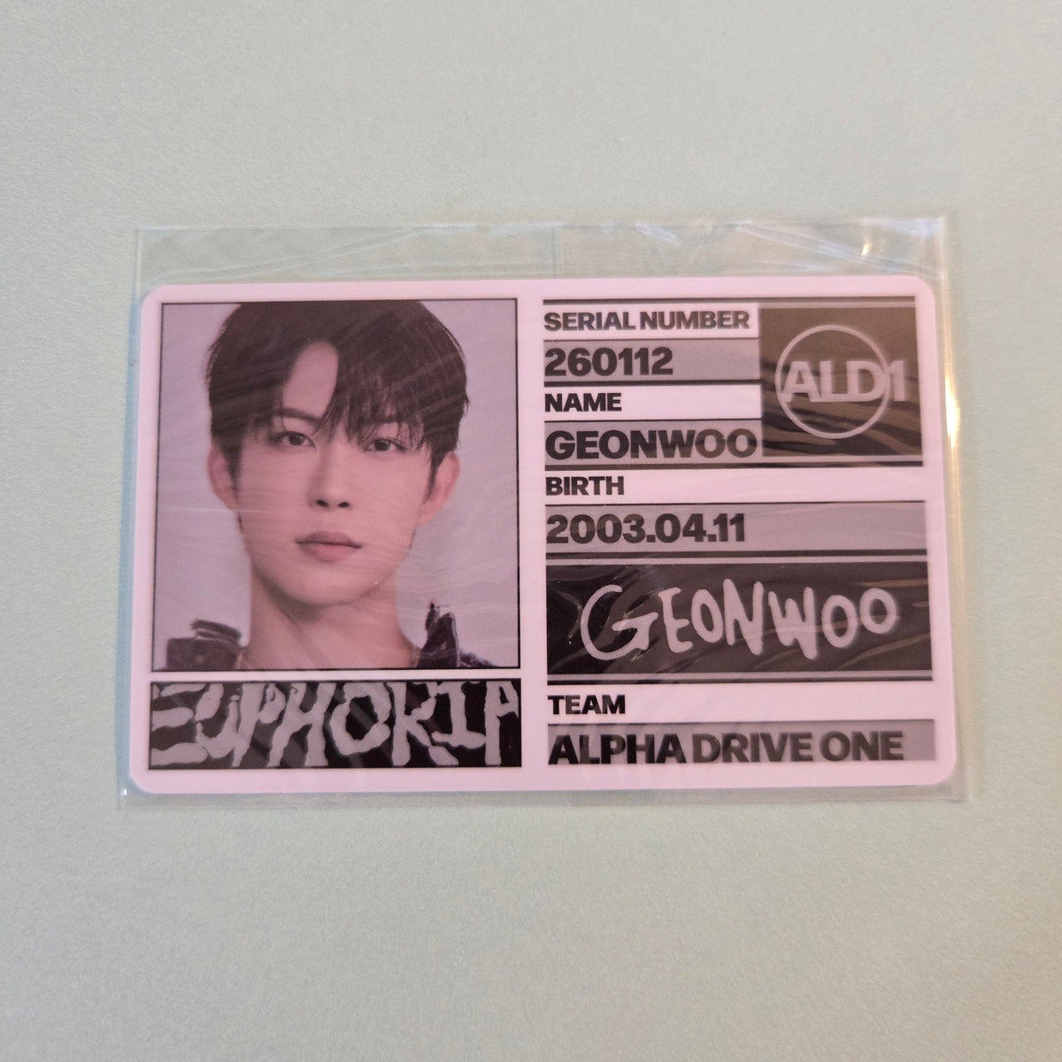 Alpha Drive One - Euphoria Album ID Photocard: Freak Alarm - Geonwoo - KPop Idol