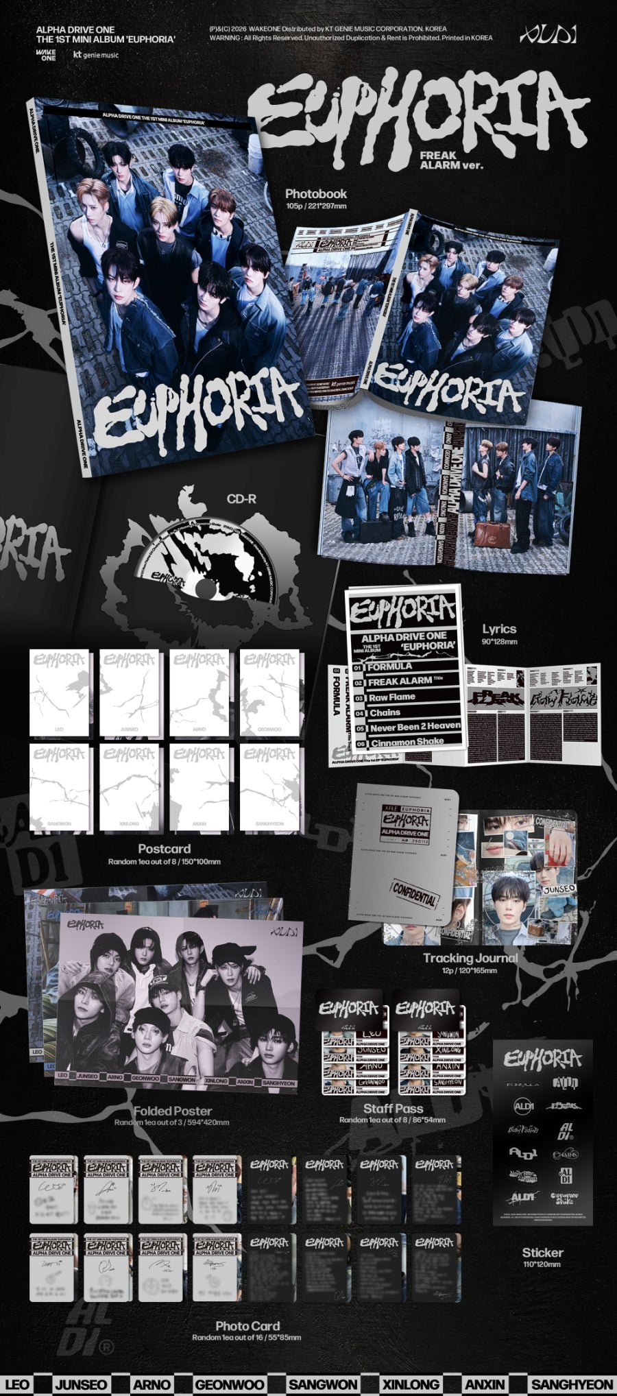 Alpha Drive One - Euphoria Freak Alarm Ver. with Makestar POB - KPop Idol