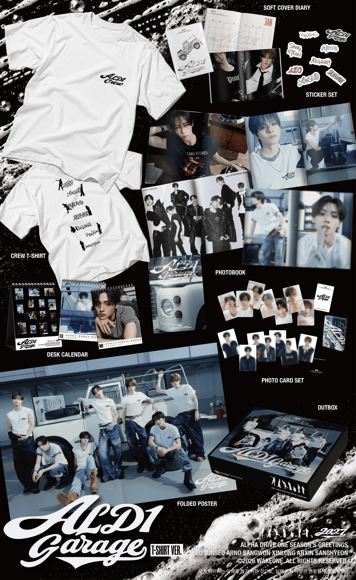⏳Alpha Drive One - Season's Greetings 2027: Garage [T.Shirt Ver,] - KPop Idol