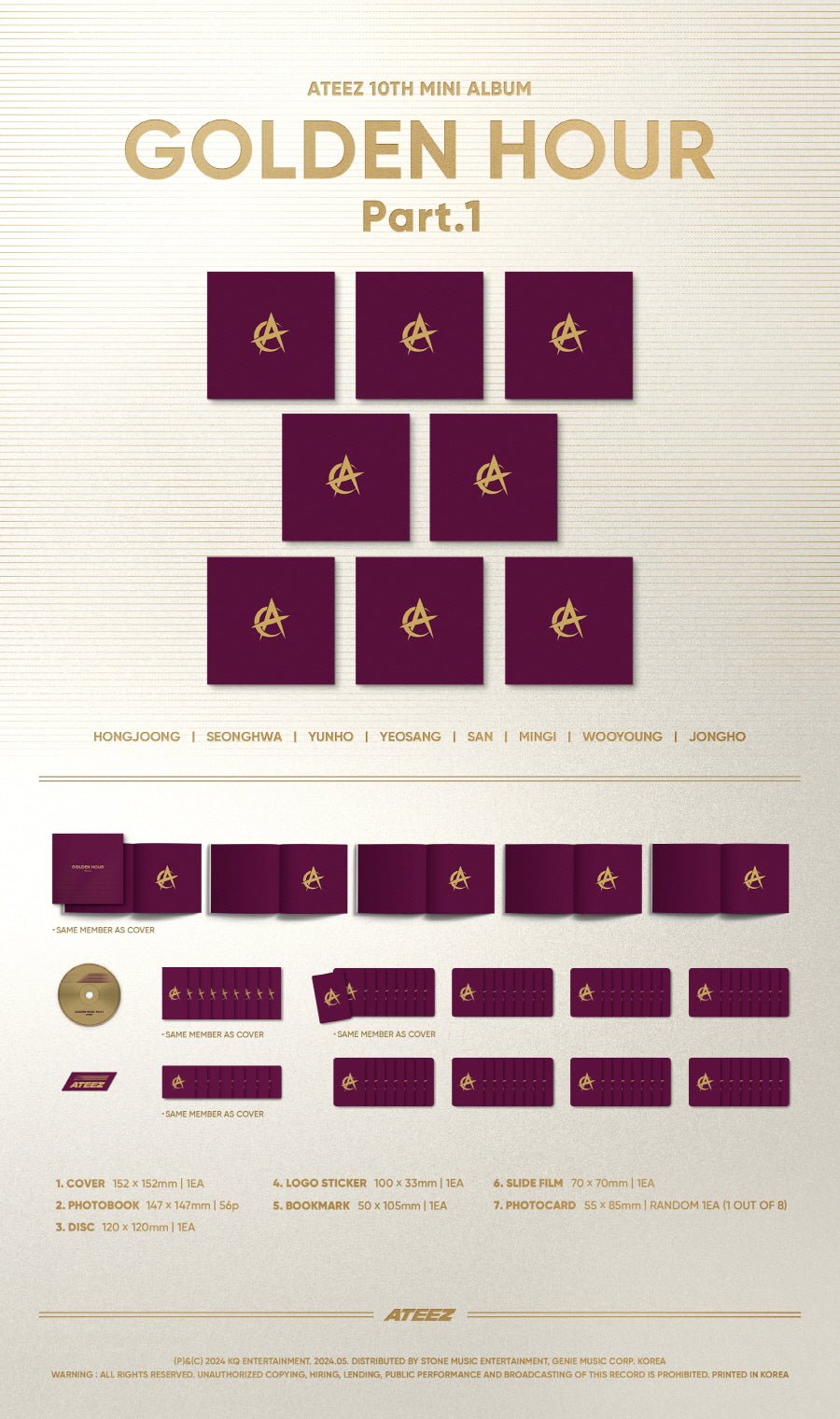 Ateez Golden Hour Part 1. Digipack Ver - KPop Idol