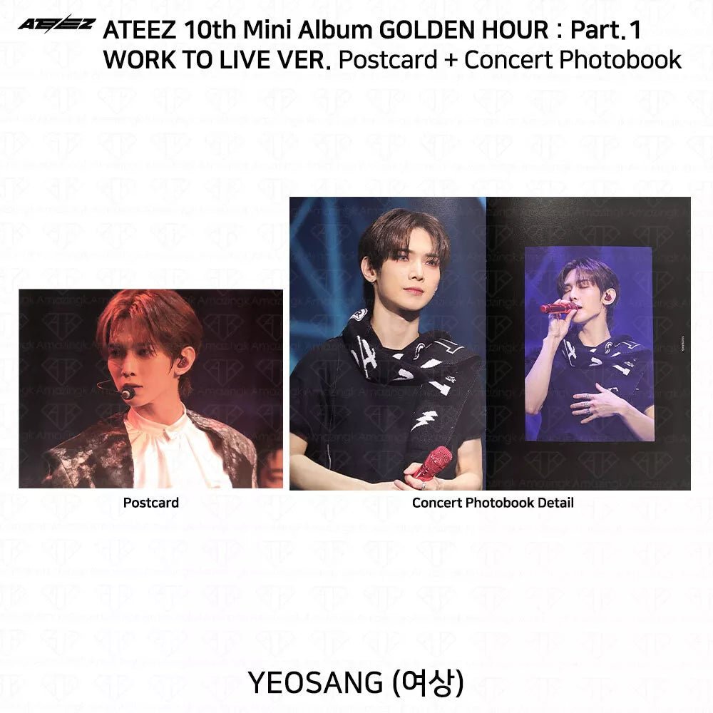 Ateez Golden Hour Pt.1 Work to Live Postcard and Mini Photobook (member choice) - KPop Idol