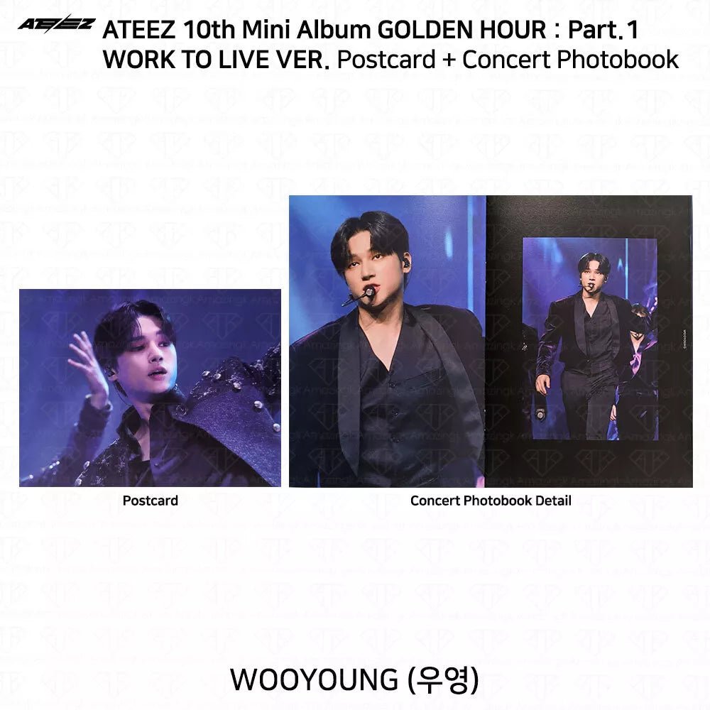 Ateez Golden Hour Pt.1 Work to Live Postcard and Mini Photobook (member choice) - KPop Idol