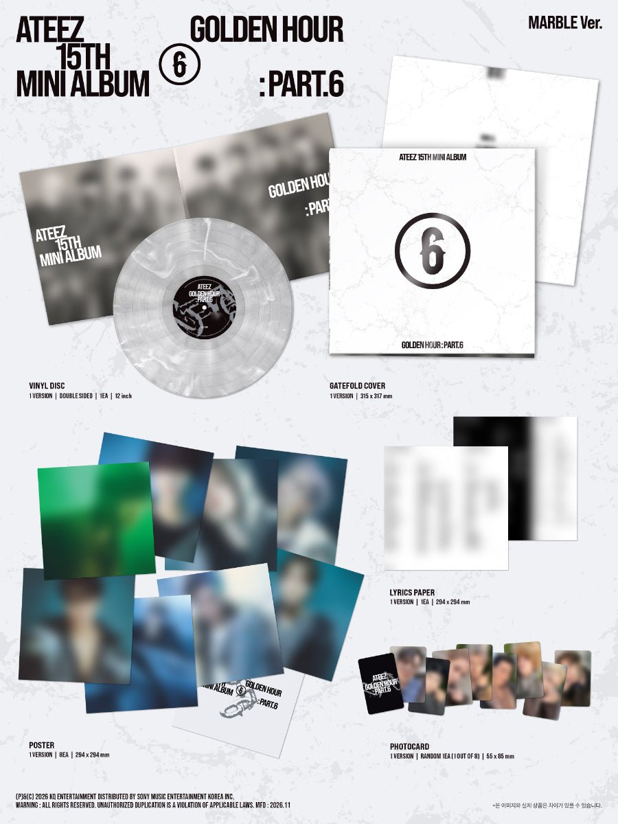 ⏳ ATEEZ - Golden Hour Pt.6 : Marble Ver LP/Vinyl - KPop Idol