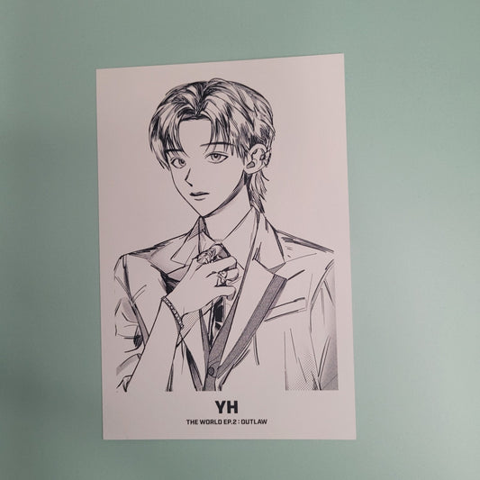 Ateez Outlaw Postcard - Yunho - KPop Idol