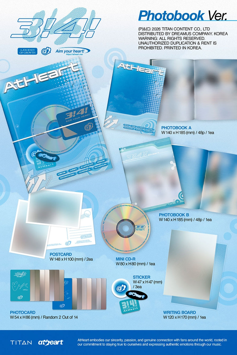 (Pre Order) AtHeart - 3!4!: Photobook Ver.