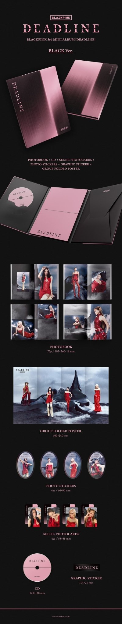 Blackpink - Deadline Black Version / Dear My Muse POB - KPop Idol