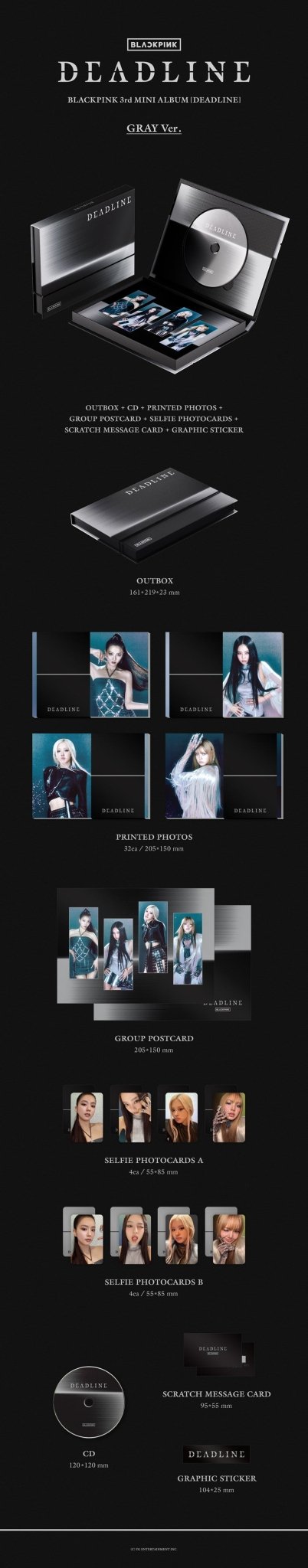 Blackpink - Deadline Grey Version / YG Select POB - KPop Idol