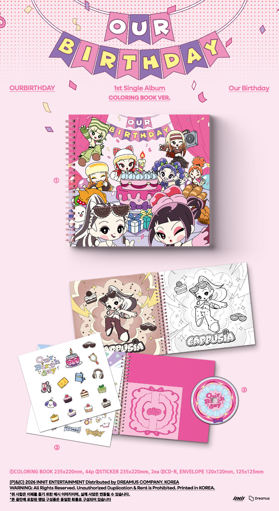 (Pre Order) OURBIRTHDAY - Our Birthday: Colouring Book Ver.