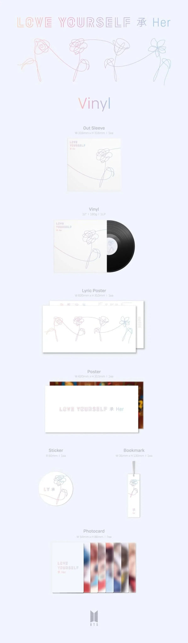 BTS - Love Yourself HER Vinyl LP - KPop Idol