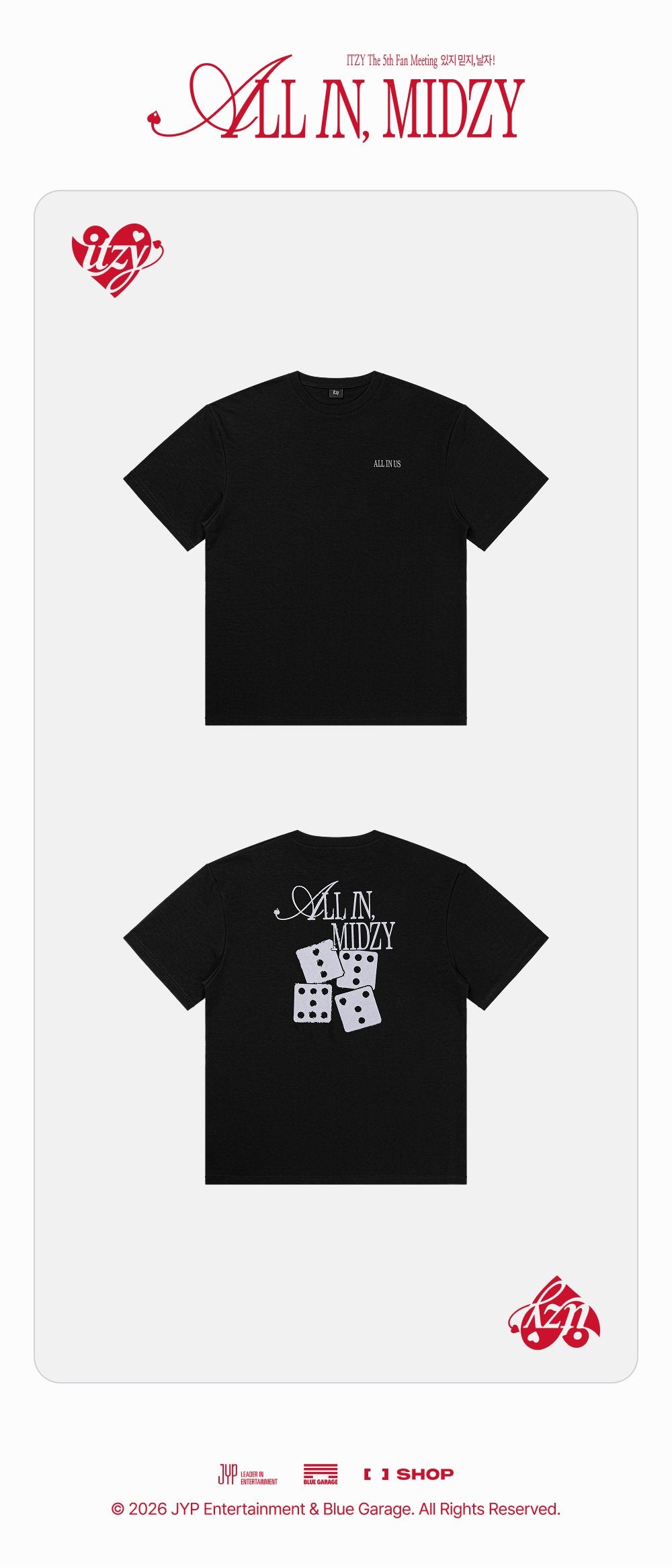 (Pre Order) ITZY - All In, Midzy Official MD: T-SHIRT