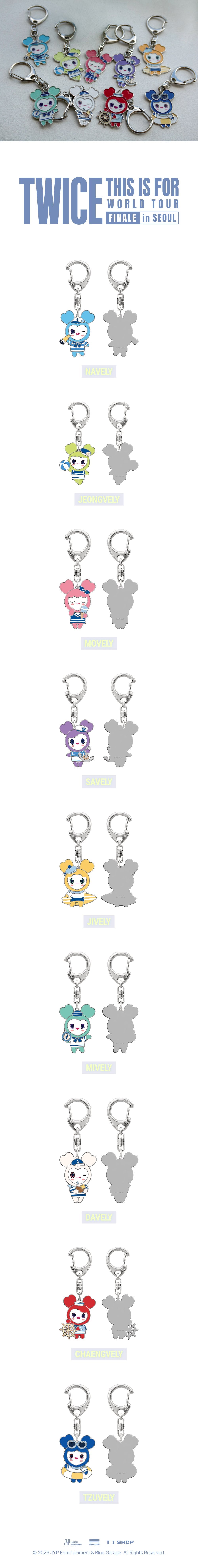 (Pre Order) Twice - 2026 This is For World Tour Finale in Seoul Official MD - LOVELY METAL KEYRING MARINE Ver.