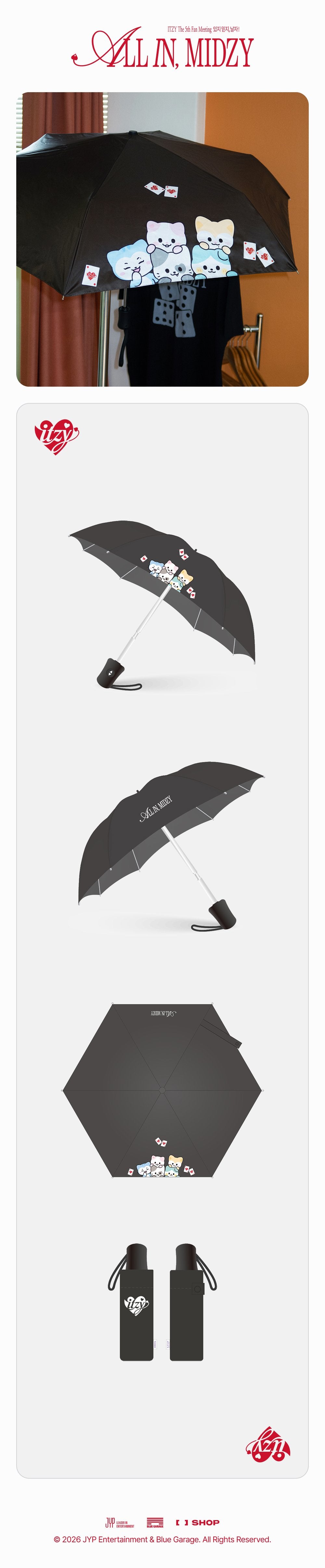 (Pre Order) ITZY - All In, Midzy Official MD: TWINZY FOLDING UMBRELLA