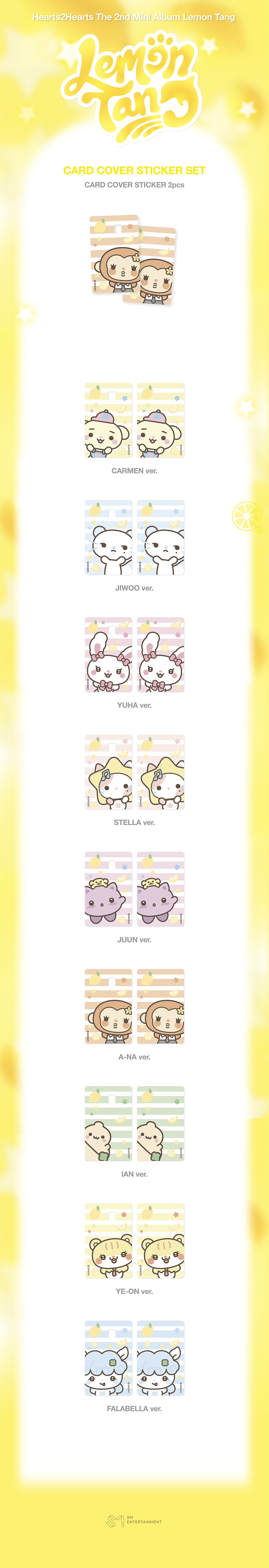 (Pre Order) Hearts2Hearts - Lemon Tang Pop Up Official MD: CARD COVER STICKER SET