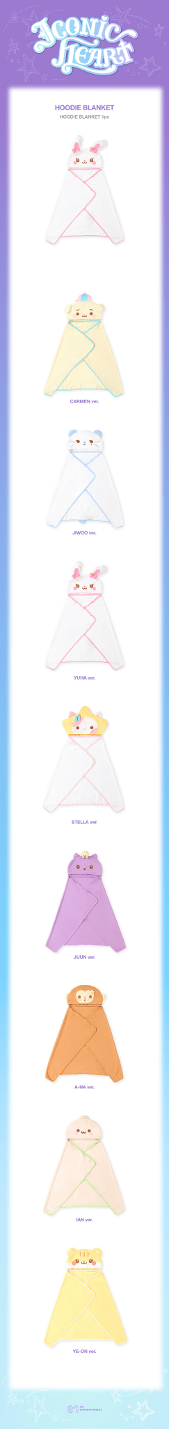 ⏳ Hearts2Hearts - Iconic Heart Official MD: HOODIE BLANKET - KPop Idol