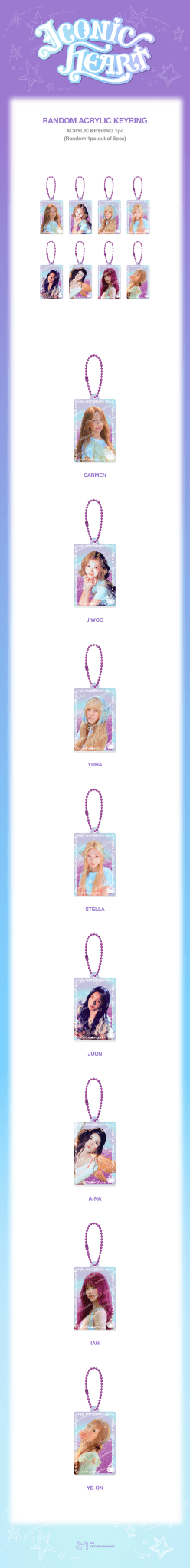 ⏳ Hearts2Hearts - Iconic Heart Official MD: RANDOM ACRYLIC KEYRING - KPop Idol