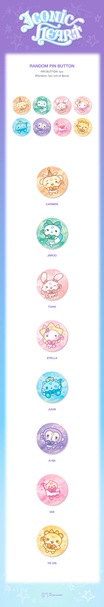 ⏳ Hearts2Hearts - Iconic Heart Official MD: RANDOM PIN BUTTON - KPop Idol