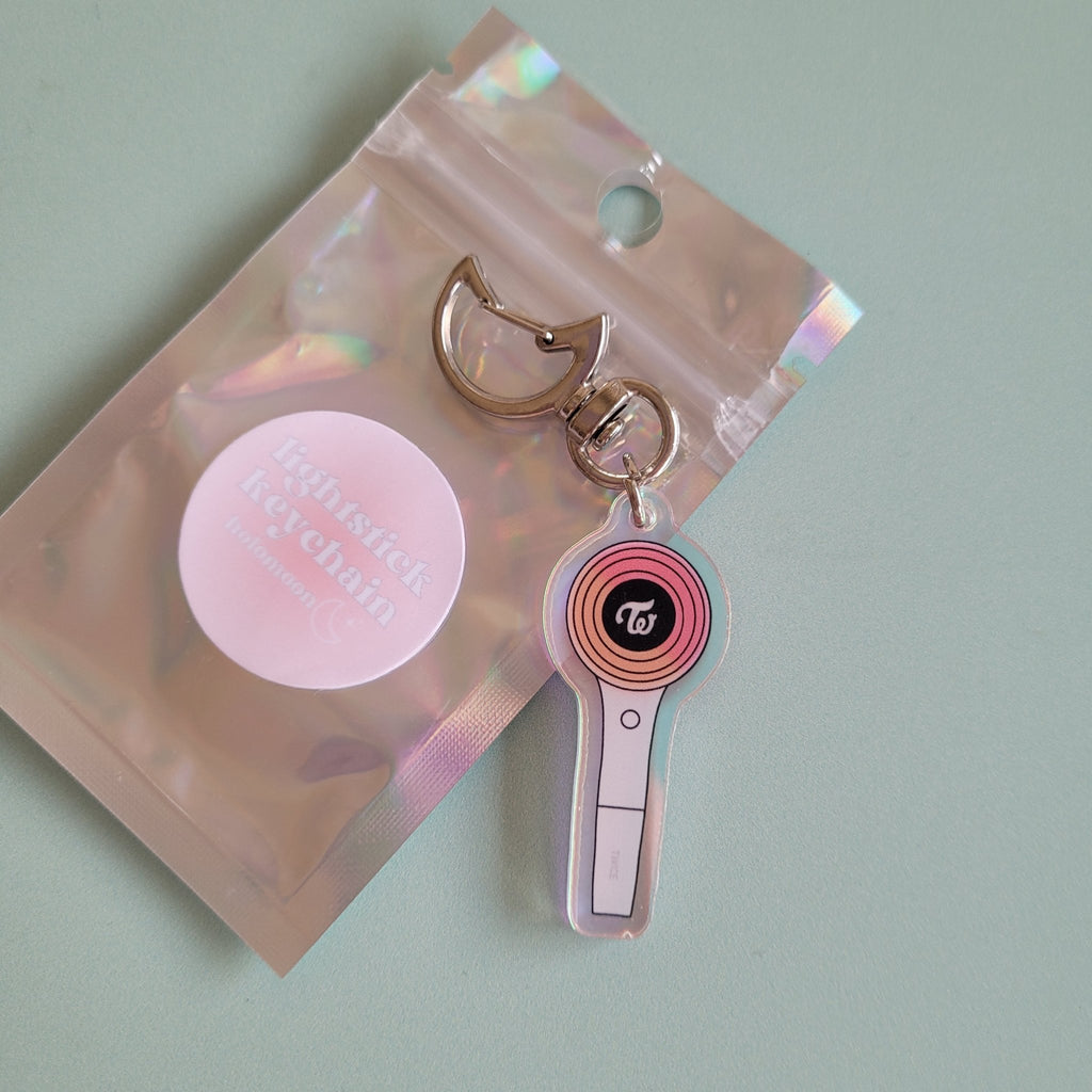 Holo Moon: Holographic Lightstick Keyring - KPop Idol