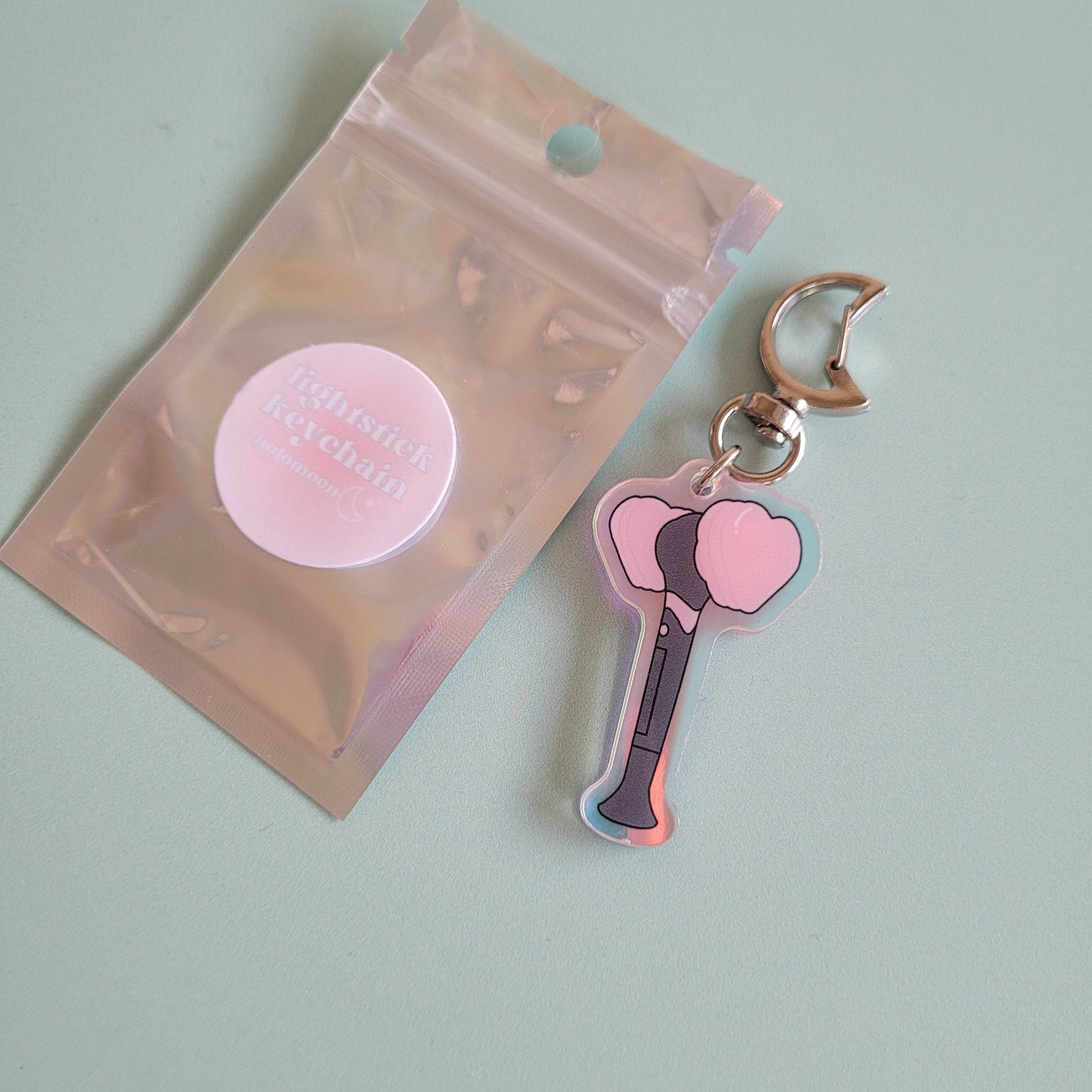 Holo Moon: Holographic Lightstick Keyring - KPop Idol