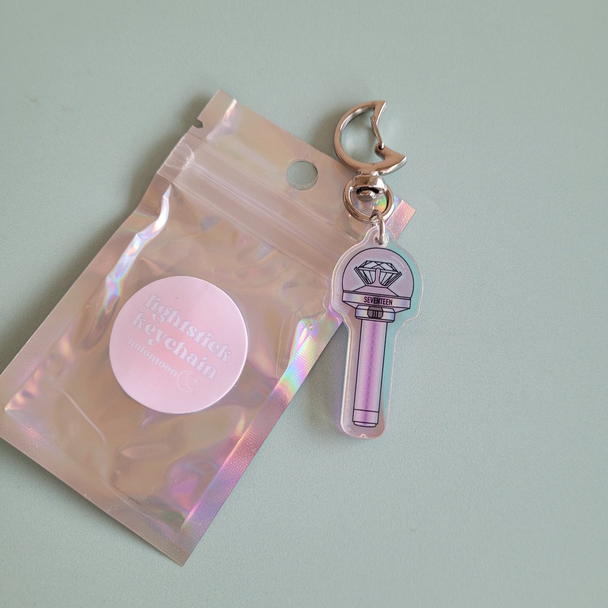 Holo Moon: Holographic Lightstick Keyring - KPop Idol