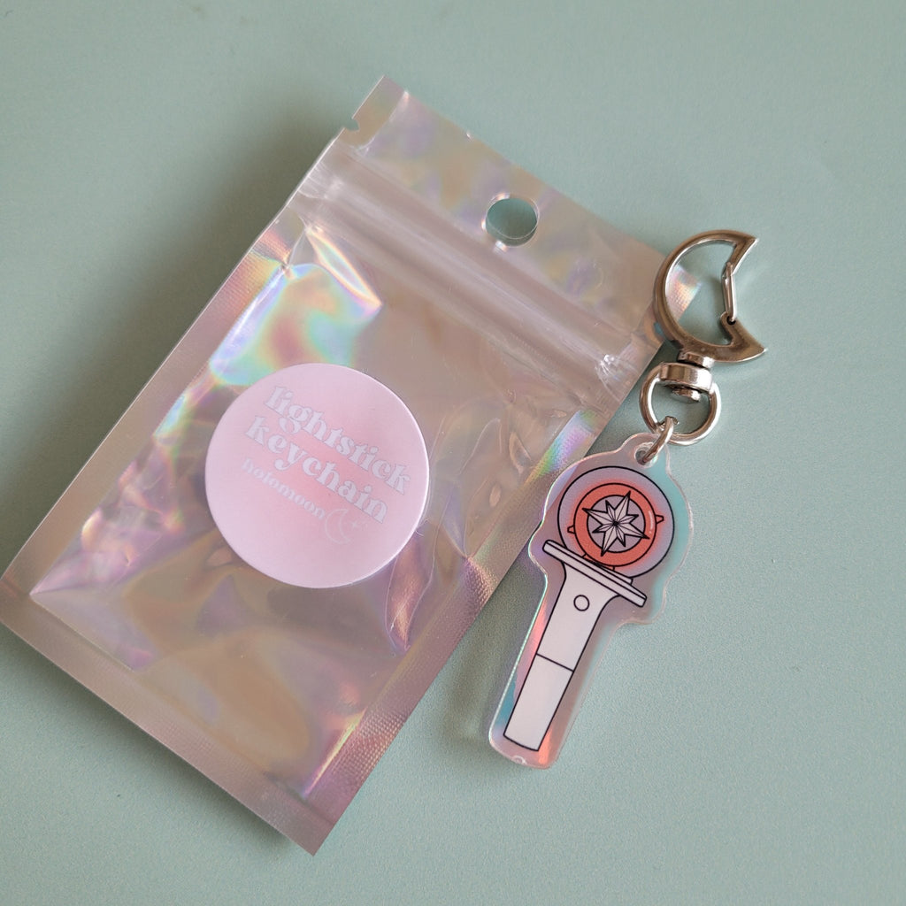 Holo Moon: Holographic Lightstick Keyring - KPop Idol