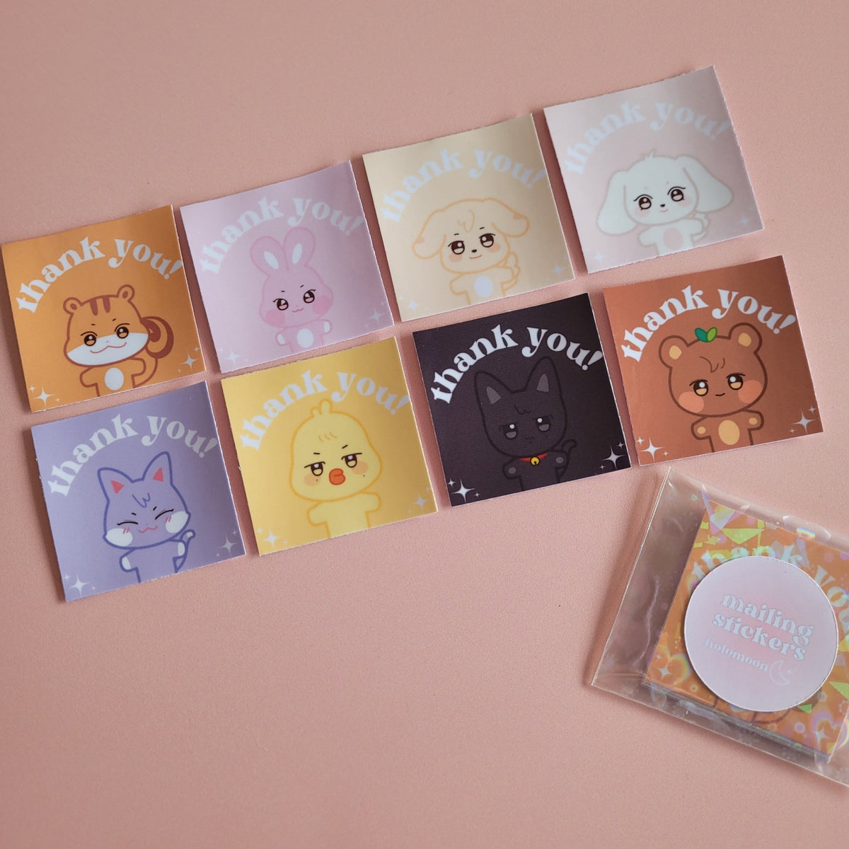 Holo Moon: Thank You Mailing Stickers - Aniteez Glossy (pack of 10) - KPop Idol