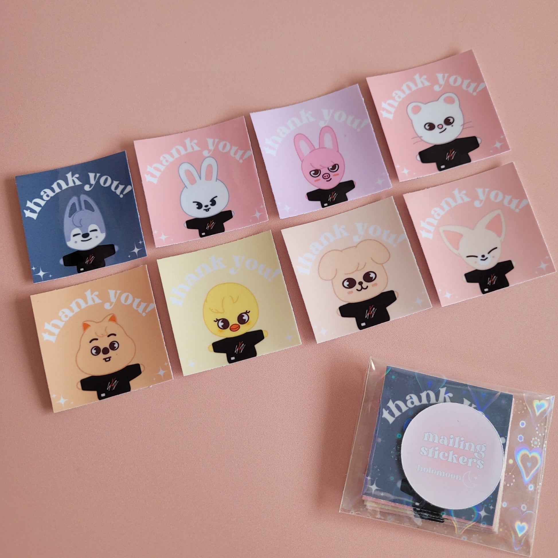 Holo Moon: Thank You Mailing Stickers - SKZOO Glossy (pack of 10) - KPop Idol