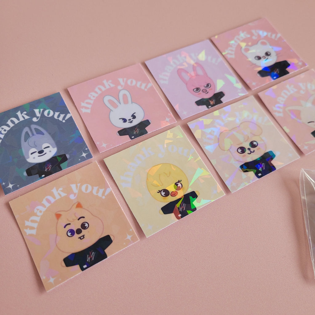 Holo Moon: Thank You Mailing Stickers - SKZOO Holographic (pack of 10) - KPop Idol