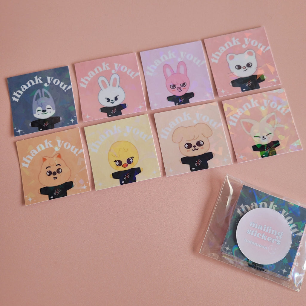 Holo Moon: Thank You Mailing Stickers - SKZOO Holographic (pack of 10) - KPop Idol